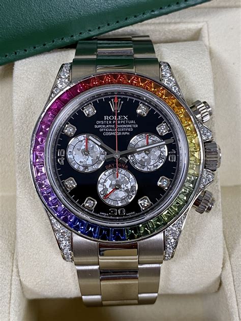 rolex daytona rainbow white gold|rolex daytona rainbow 2022 price.